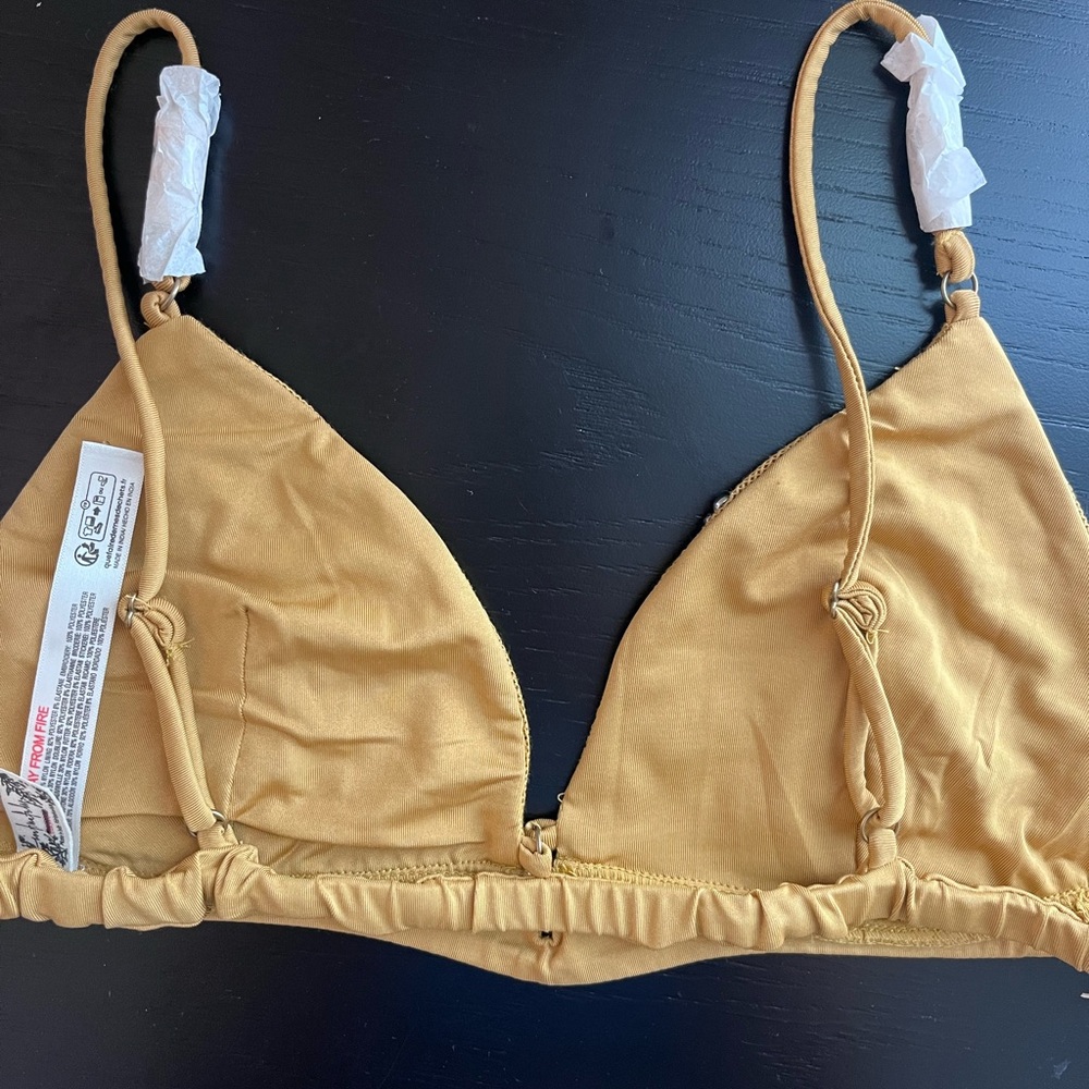 Free People Intimately Calla Embellished Mesh Triangle Bralette S - Picture 4 of 5